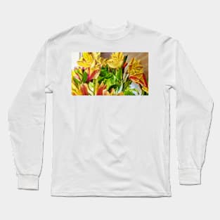 Yellow and Red Flowers Long Sleeve T-Shirt